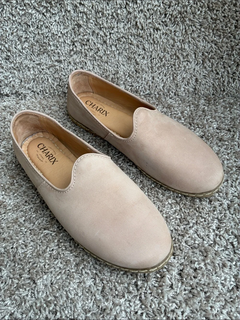CHARIX Women’s Safari Beige Nubuck Slip-On Loafer size 40 EU